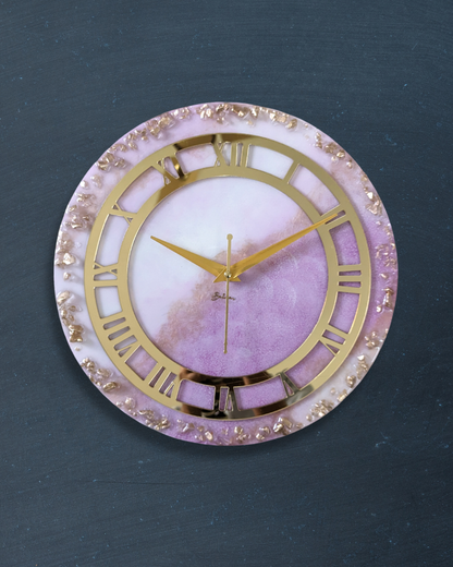 Geode Wall Clock - Pink