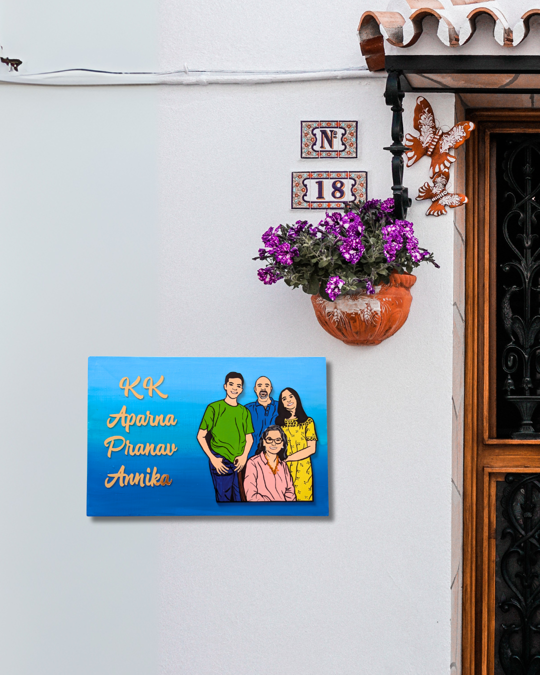 Caricature House Name Plate - Rectangle