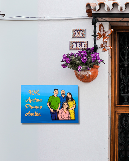 Caricature House Name Plate - Rectangle