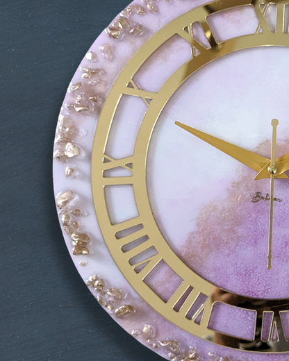 Geode Wall Clock - Pink