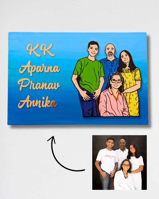 Caricature House Name Plate - Rectangle