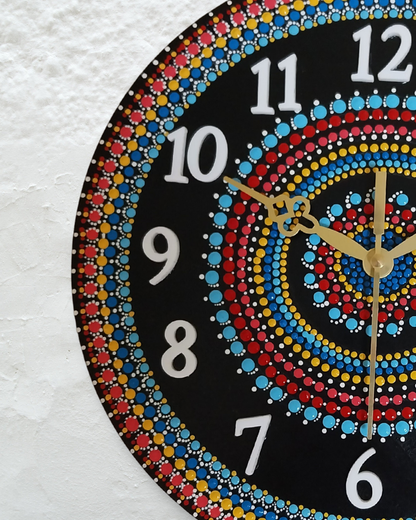 Black Mandala Wall Clock