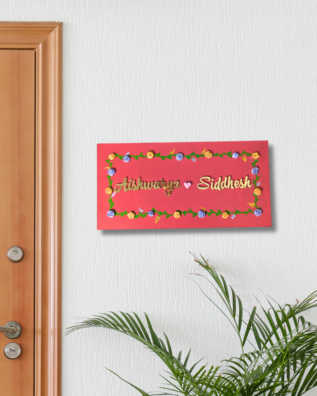 Flower Lippan House Name Plate