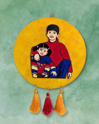 Personalised Caricature Wall Art - Siblings