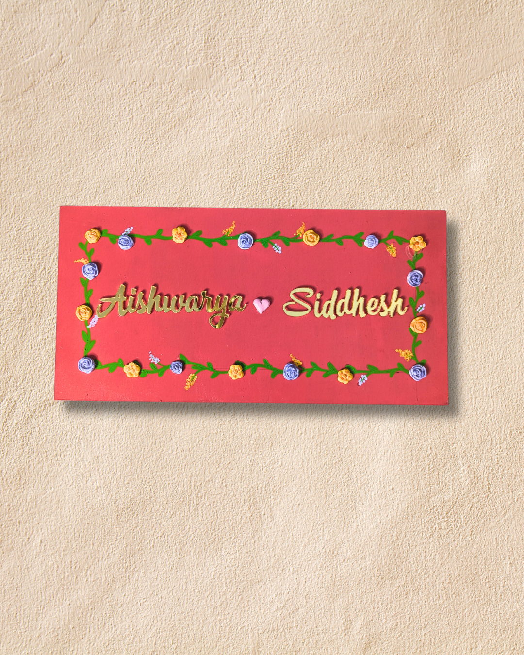 Flower Lippan House Name Plate