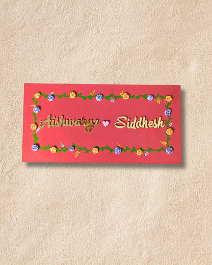 Flower Lippan House Name Plate