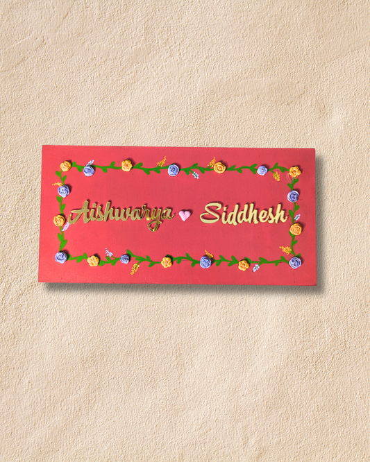 Flower Lippan House Name Plate