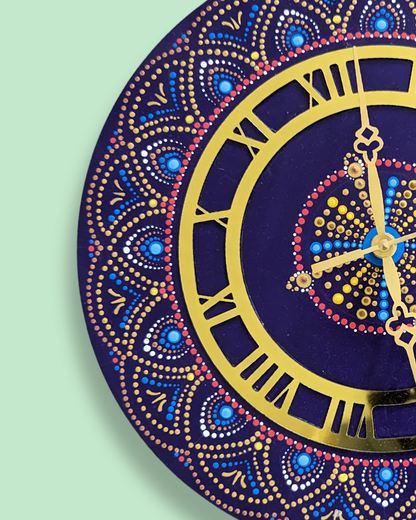 Mandala Wall Clock - Blue