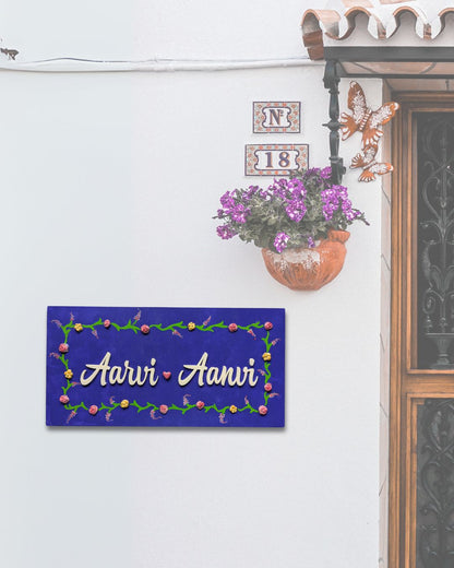 Flower Lippan House Name Plate