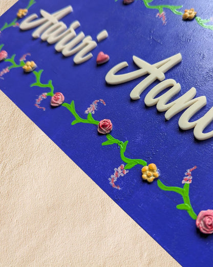 Flower Lippan House Name Plate