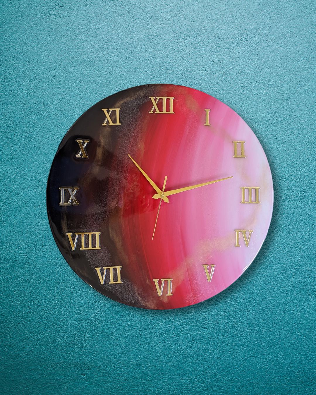 Pink Resin Wall Clock