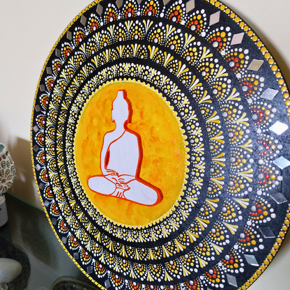 Buddha Mandala Wall Art - Black