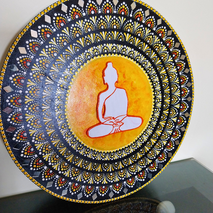 Buddha Mandala Wall Art - Black