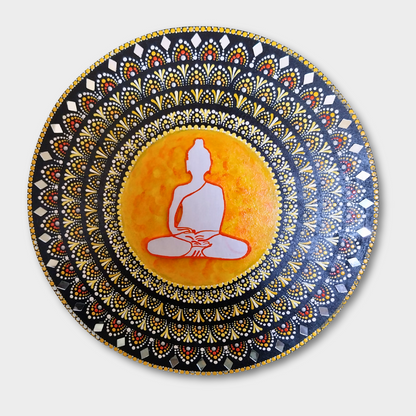 Buddha Mandala Wall Art - Black