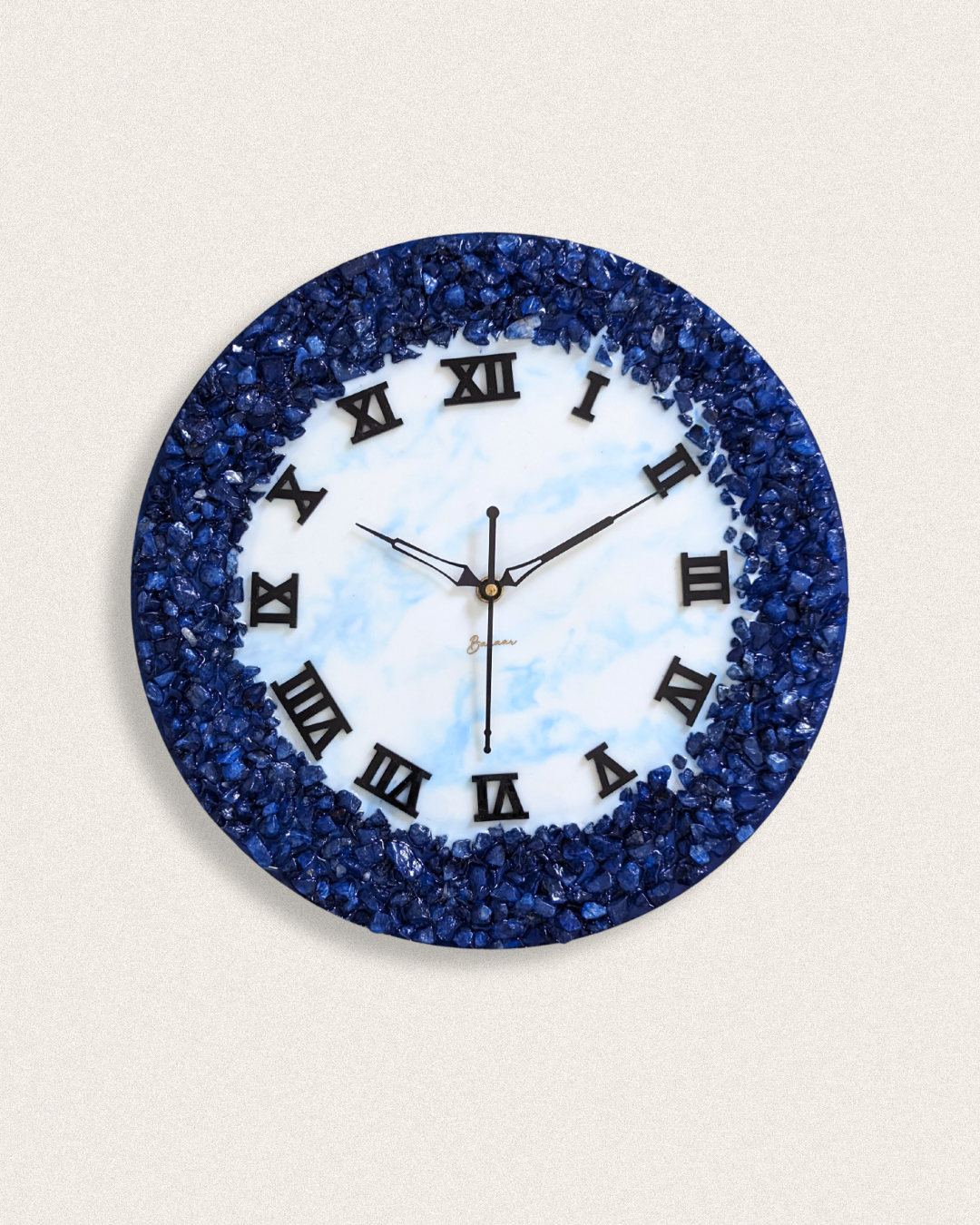 Geode Wall Clock - Blue & White
