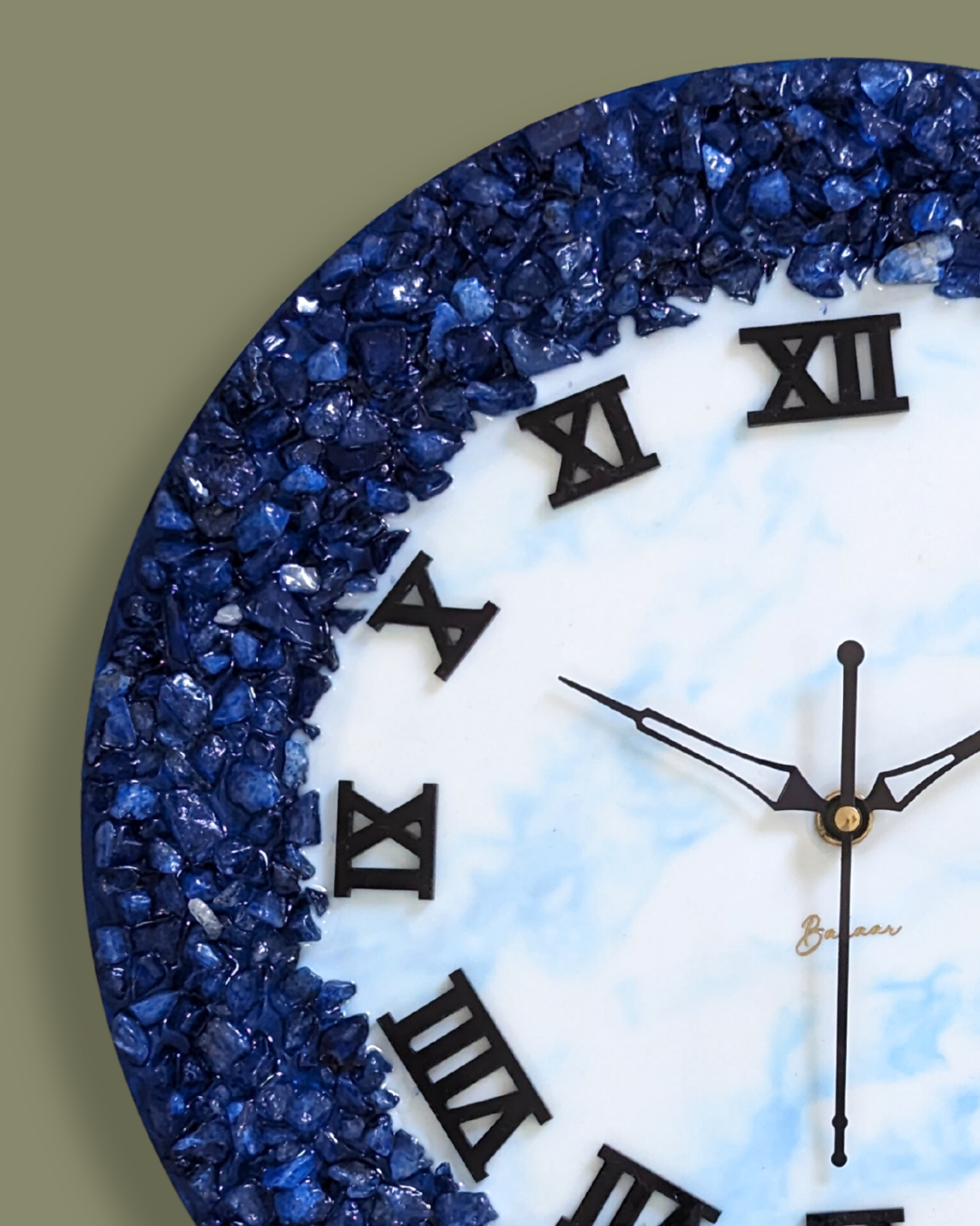 Geode Wall Clock - Blue & White